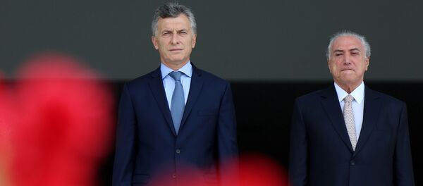 Presidente de Argentina, Mauricio Macri, y presidente de Brasil, Michel Temer - Sputnik Mundo