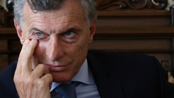 Argentine President Mauricio Macri reacts as he meets the president of Brazil's Supreme Court Carmen Lucia Rocha (not pictured) in Brasilia, Brazil February 7, 2017 - Sputnik Mundo