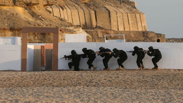 Pakistan Navy’s special operation force conduct a counter terrorism demonstration during Pakistan's multinational naval exercise, Aman 17, in Karachi, Pakistan, February 11, 2017 - Sputnik Mundo