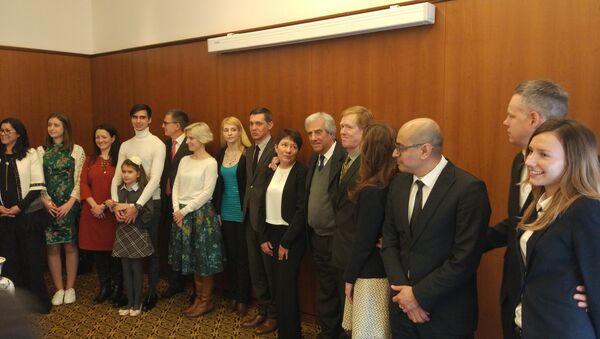 Tabaré Vázquez, presidente de Uruguay, durante una recepción con los uruguayos residentes en Moscú - Sputnik Mundo