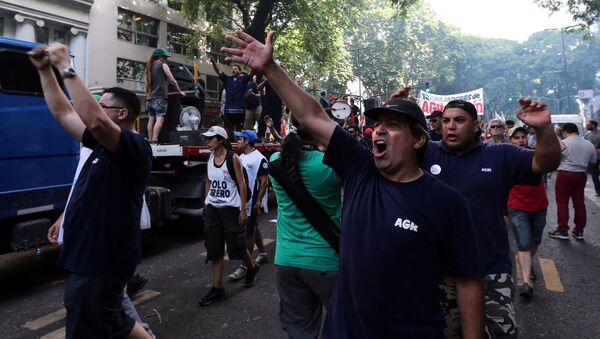 Una huelga de trabajadores en Buenos Aires (archivo) - Sputnik Mundo