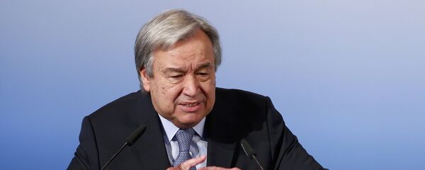 El secretario general de la ONU, António Guterres, pronuncia su discurso en la conferencia de Múnich - Sputnik Mundo