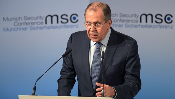 Ministro ruso de Asuntos Exteriores, Serguéi Lavrov, en la conferencia de Múnich Ministro ruso de Asuntos Exteriores, Serguéi Lavrov, en la conferencia de Múnich - Sputnik Mundo