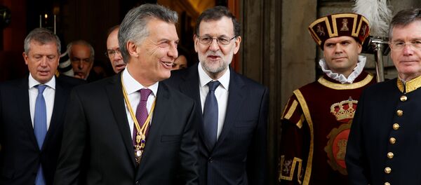 Presidente de Argentina, Mauricio Macri, y primer ministro de España, Mariano Rajoy - Sputnik Mundo