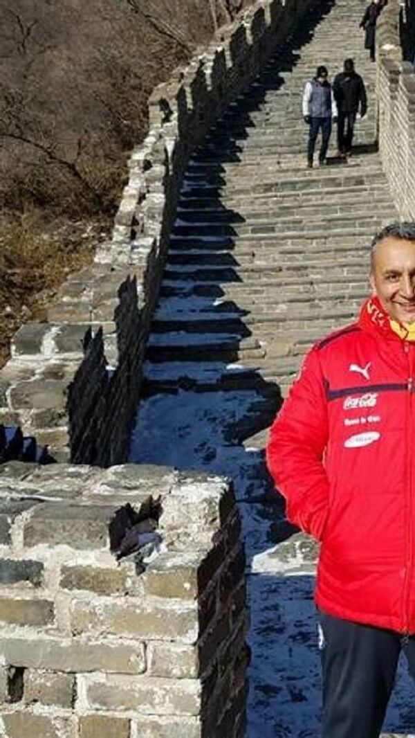 El Chapulín en la Gran Muralla China durante la China Cup - Sputnik Mundo