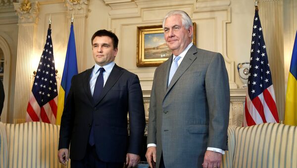 Secretario de Estado de EEUU, Rex Tillerson, y canciller de Ucrania, Pavló Klimkin - Sputnik Mundo