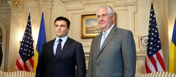 Secretario de Estado de EEUU, Rex Tillerson, y canciller de Ucrania, Pavló Klimkin - Sputnik Mundo
