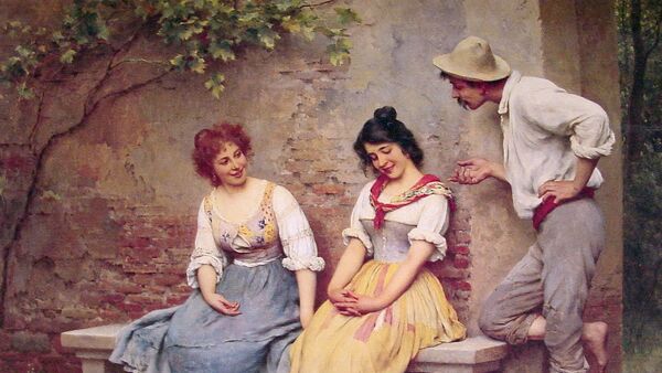 'El Coqueteo' por Eugene de Blaas - Sputnik Mundo