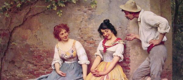 'El Coqueteo' por Eugene de Blaas - Sputnik Mundo