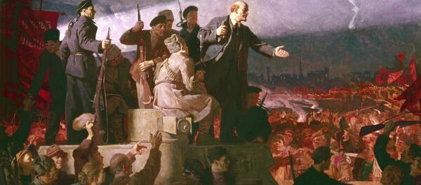La llegada de Lenin a Rusia (1917) de Konstantín Aksiónov (reproducción) - Sputnik Mundo