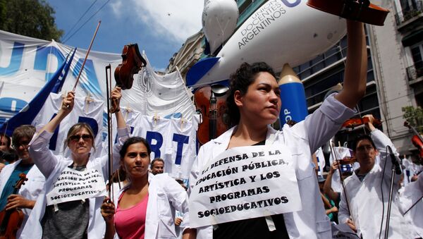 Paro docente en Buenos Aires (archivo) - Sputnik Mundo