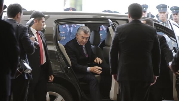 Mauricio Macri, el presidente de Argentina, durante el encuentro con su par de Paraguay, Horacio Cartes Mauricio Macri, el presidente de Argentina, durante el encuentro con su par de Paraguay, Horacio Cartes - Sputnik Mundo