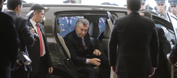 Mauricio Macri, el presidente de Argentina, durante el encuentro con su par de Paraguay, Horacio Cartes - Sputnik Mundo