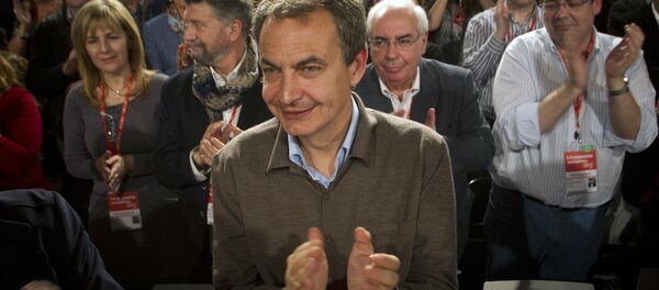 Spain's former Prime Minister Jose Luis Rodriguez Zapatero looks on during the national congress in Seville, on Saturday, Feb. 4, 2012 - Sputnik Mundo
