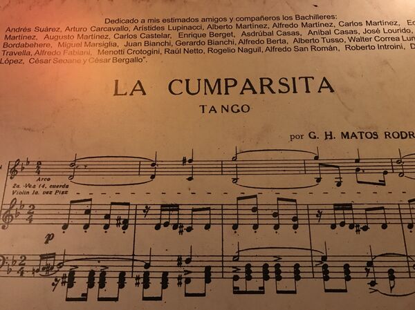 Partitura de La Cumparsita con la dedicatoria del autor - Sputnik Mundo