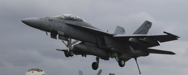 Un F/A-18E de la Armada de EEUU - Sputnik Mundo