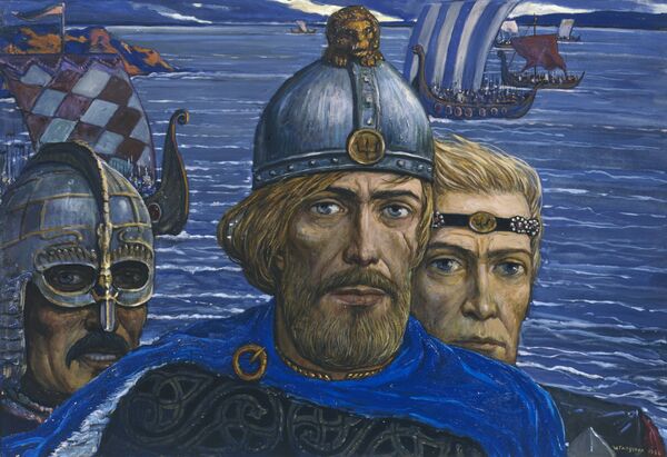 El cuadro Riúrik, Trúvor y Sineus (1986), del artista Iliá Glazunov El cuadro Riúrik, Trúvor y Sineus (1986), del artista Iliá Glazunov - Sputnik Mundo