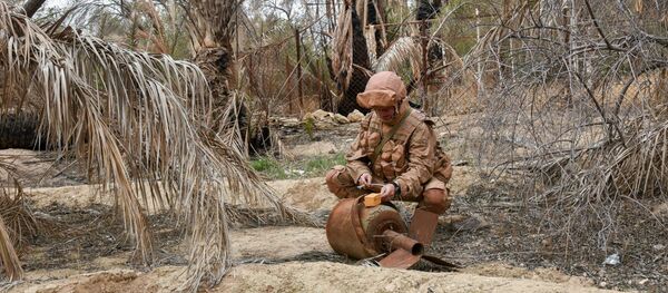 Militar ruso en Palmira - Sputnik Mundo