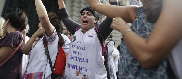 Protesta de docentes en Buenos Aires (archivo) - Sputnik Mundo