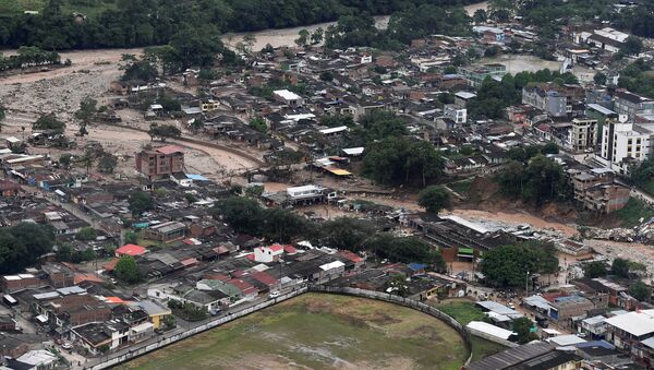 La vista aérea de la zona inundada - Sputnik Mundo