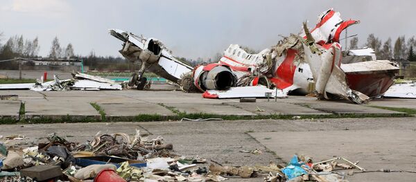 Restos del avión polaco Tu-154 (Archivo) - Sputnik Mundo