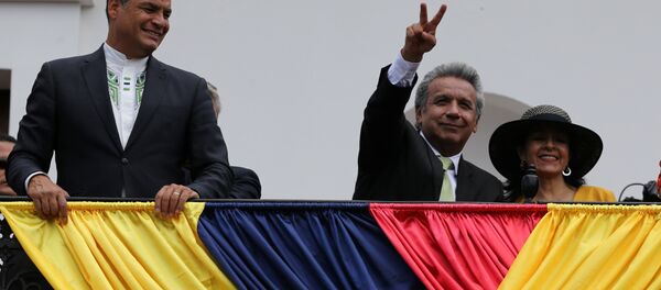 Rafael Correa, presidente de Ecuador con Lenin Moreno, ganador de las presidenciales - Sputnik Mundo