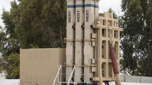 A picture taken on April 2, 2017, shows Israel's David's Sling missile defence system during a ceremony to announce its operational capacity at the Hatzor Air Force base  - Sputnik Mundo