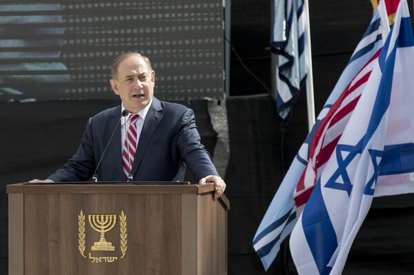 Benjamin Netanyahu, primer ministro de Israel, durante la inauguración del interceptor de misiles Honda de David - Sputnik Mundo