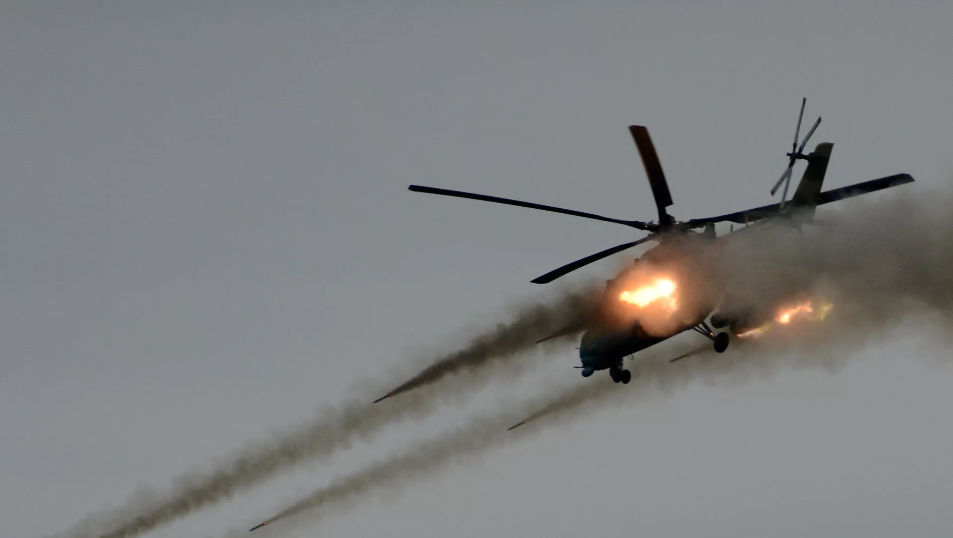 Helicóptero ruso Mi-35 en acción