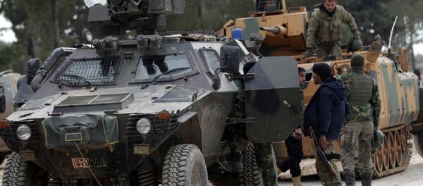 Las tropas turcas y los efectivos del Ejército Libre sirio (Archivo) - Sputnik Mundo
