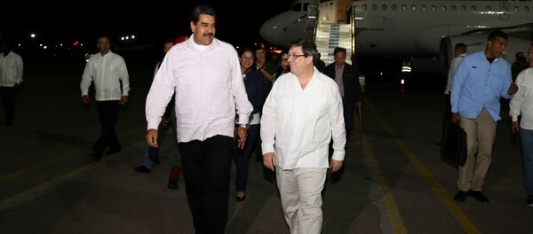 Nicolás Maduro, presidente venezolano y Bruno Rodríguez, canciller de Cuba Nicolás Maduro, presidente venezolano y Bruno Rodríguez, canciller de Cuba - Sputnik Mundo