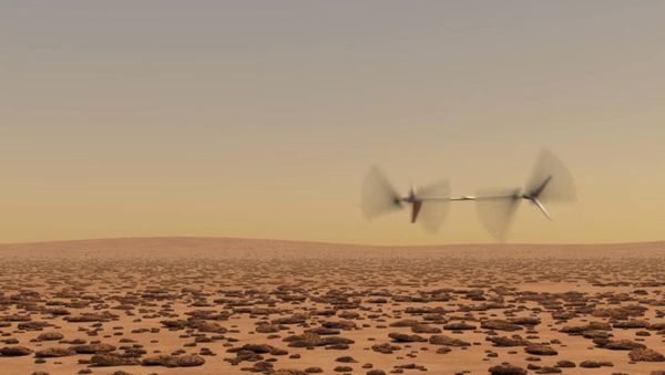Recreación de la NASA del futuro dron marciano Recreación de la NASA del futuro dron marciano - Sputnik Mundo