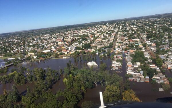 Una parte de la ciudad de Artigas, en Uruguay, completamente inundada - Sputnik Mundo