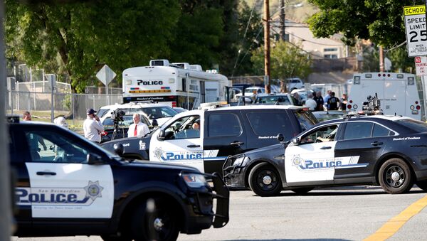 Policía en San Bernardino - Sputnik Mundo