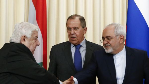 Cancilleres de Rusia, Siria e Irán Cancilleres de Rusia, Siria e Irán - Sputnik Mundo