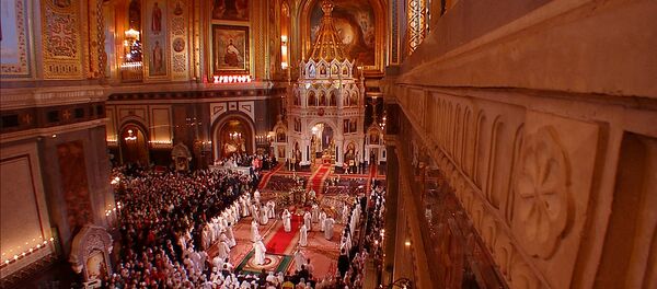 Así fue la misa de Pascua en la Catedral de Cristo Redentor en Moscú Así fue la misa de Pascua en la Catedral de Cristo Redentor en Moscú - Sputnik Mundo