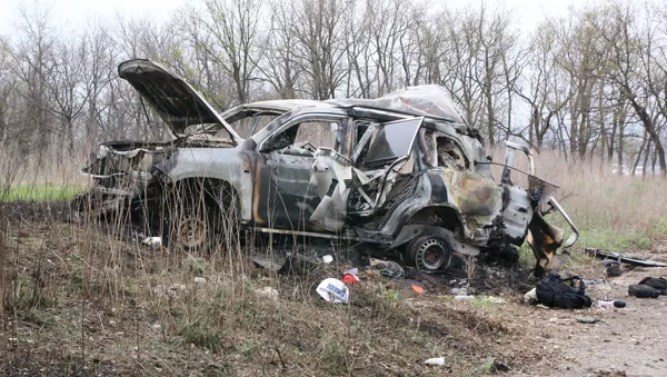 Lugar de explosión de un coche de la OSCE - Sputnik Mundo