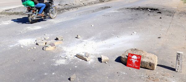 El lugar del presunto ataquequímico en Jan Sheijun, Idlib (archivo) El lugar del presunto ataquequímico en Jan Sheijun, Idlib (archivo) - Sputnik Mundo