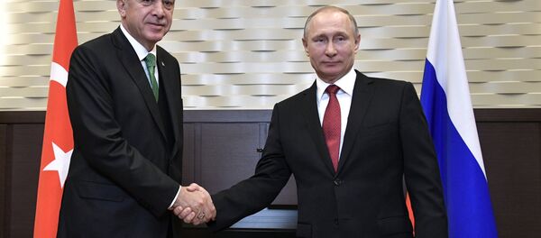 El presidente de Rusia, Vladímir Putin, y su homólogo turco, Recep Tayyip Erdogan - Sputnik Mundo