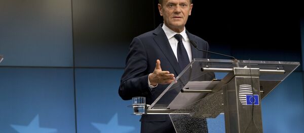 European Council President Donald Tusk speaks during a media conference at the end of an EU summit in Brussels - Sputnik Mundo