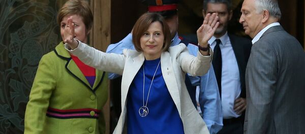 Carme Forcadell, presidenta del Parlamento catalán,llega al Tribunal Superior de Justicia de Cataluña - Sputnik Mundo