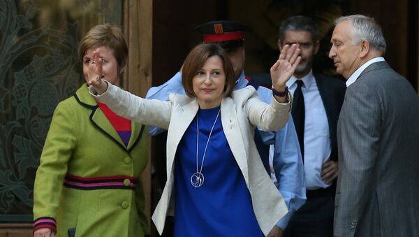 Carme Forcadell, presidenta del Parlamento catalán,llega al Tribunal Superior de Justicia de Cataluña - Sputnik Mundo