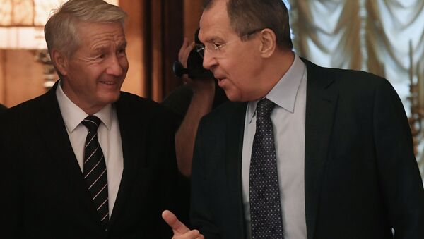 Thorbjorn Jagland, secretario general del Consejo de Europa y Serguéi Lavrov, canciller ruso Thorbjorn Jagland, secretario general del Consejo de Europa y Serguéi Lavrov, canciller ruso - Sputnik Mundo