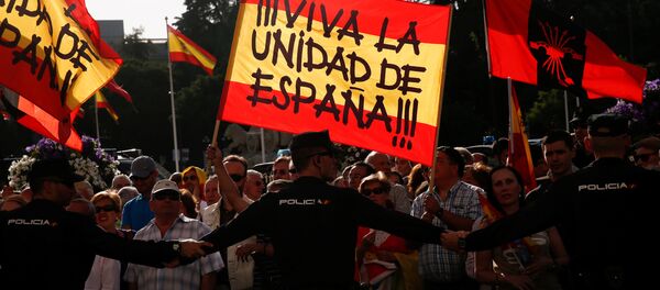 Protestas en Madrid, España - Sputnik Mundo