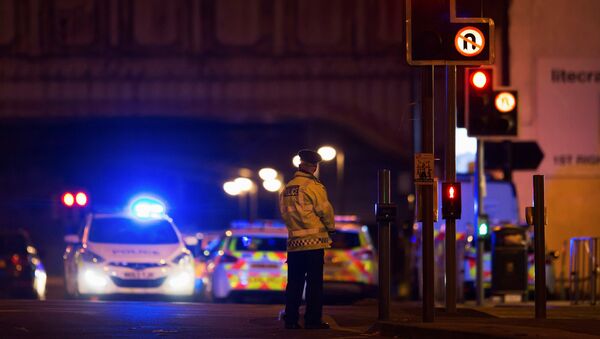 Un policía en la ciudad británica de Mánchester - Sputnik Mundo