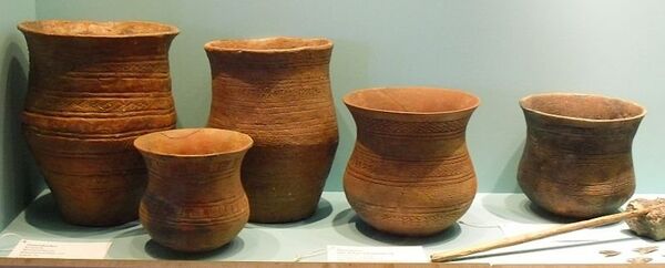 Vasijas del pueblo de Beaker, en el Museo de Prehistoria e Historia Primitiva de Berlín - Sputnik Mundo