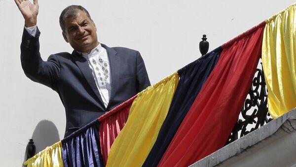 Rafael Correa, presidente saliente de Ecuador, durante la última celebración de Cambio de Guardia - Sputnik Mundo