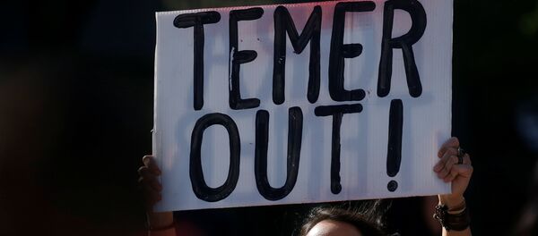 Protesta contra Michel Temer, presidente de Brasil - Sputnik Mundo
