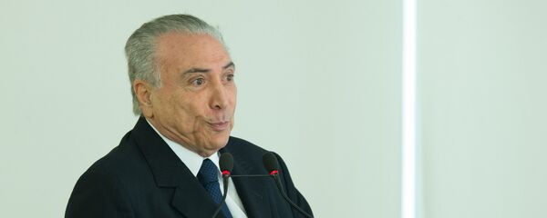 El presidente de Brasil, Michel Temer, durante una ceremonia oficial (Archivo) El presidente de Brasil, Michel Temer, durante una ceremonia oficial (Archivo) - Sputnik Mundo