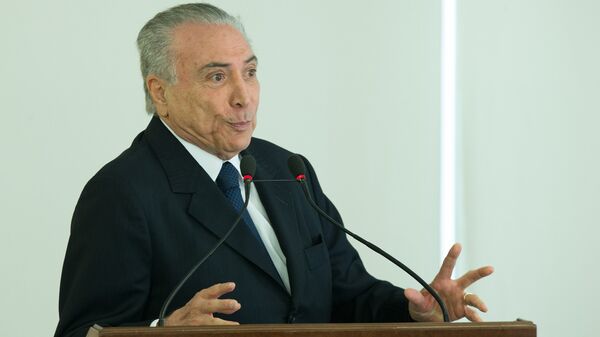 El presidente de Brasil, Michel Temer, durante una ceremonia oficial (Archivo) - Sputnik Mundo